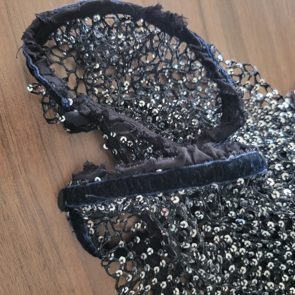 Free People Women's Sparks Fly Sheer Sequin Black Long Sleeves Top Size XS - Picture 10 of 14